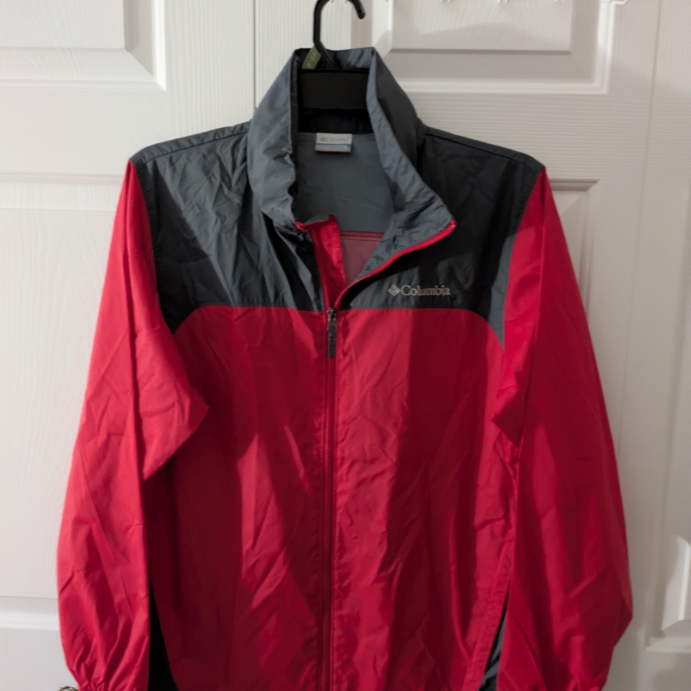 Columbia Men's Red and Gray Jacket Columbia Jacket Mens Size Med Red Has A Hood